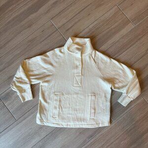 Free Assembly Off-White Long Sleeve Pullover with Pockets | Women’s Large